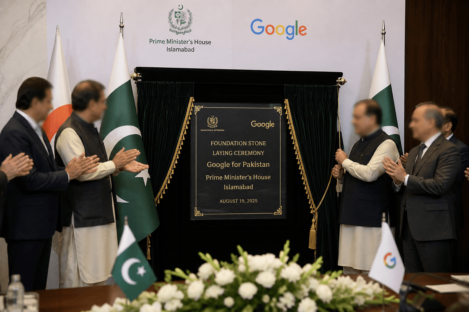 Official inauguration ceremony unveiling the foundation plaque for Google’s Pakistan office in Islamabad
